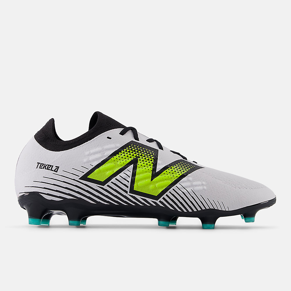 New Balance TEKELA MAGIA LOW LACED FG V4+ Shoes White with Hi-lite and Black